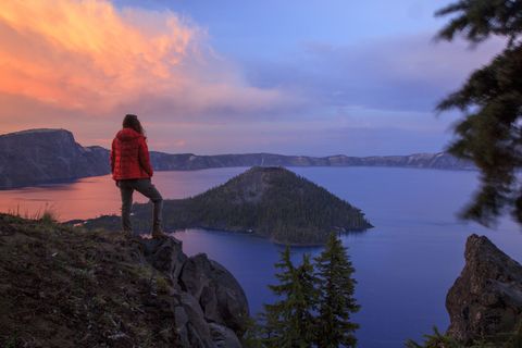 <p>Created by a violent volcanic eruption some 7,700 years ago, Oregon's Crater Lake is a 1,943 foot deep crystal clear lake surrounded by sheer cliffs and old growth ponderosa pine. <a target="_blank" href="http://www.hipcamp.com/or/southern-oregon/crater-lake">Crater Lake National Park</a> offers a great many outdoor activities—in addition to simply gazing across the 6 mile wide crater—including swimming, exploring Wizard Island and hiking a portion of the legendary Pacific Crest Trail.</p>