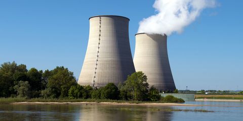 Body of water, Nature, Daytime, Sky, Natural environment, Cooling tower, Nuclear power plant, Infrastructure, Water resources, Water, 