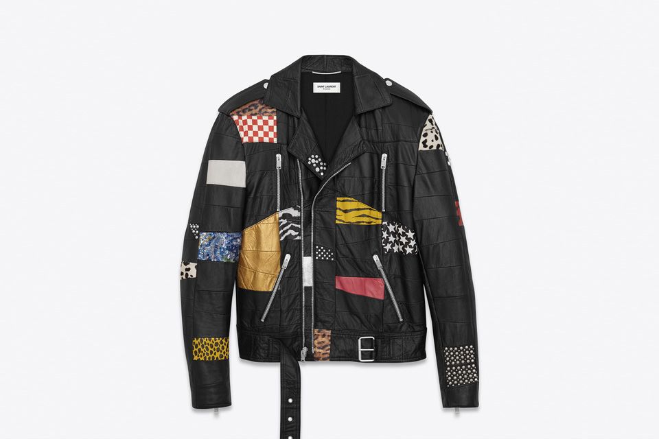 saint laurent patchwork leather jacket