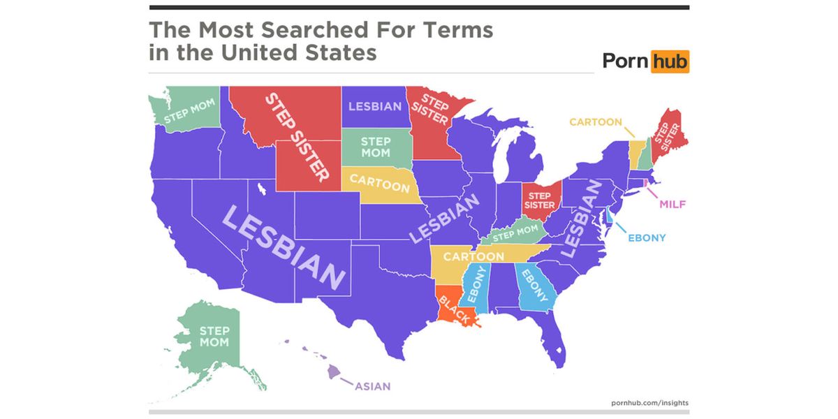 Black Ebony Porn Hub - These Are the Most Searched-For Porn Terms by State (AKA ...