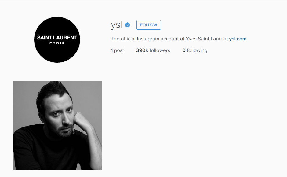 Yves Saint Laurent Deleted Its Entire Instagram