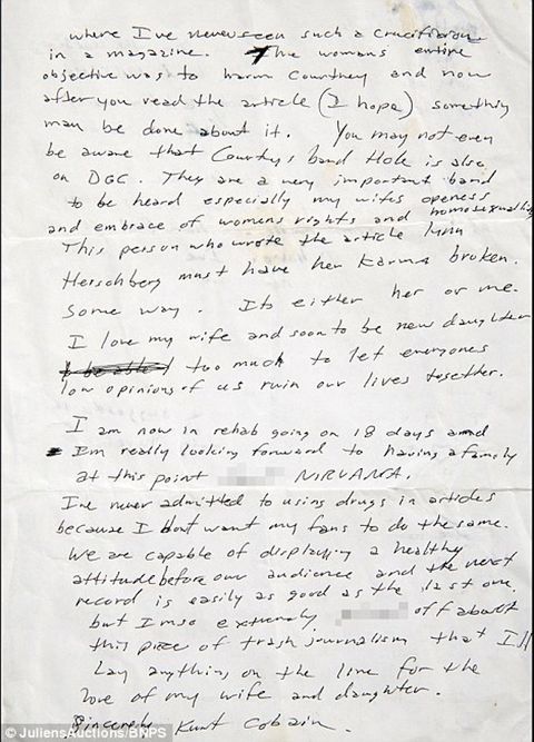 Letter Written by Kurt Cobain Shows He Threatened to Leave Nirvana in 1992