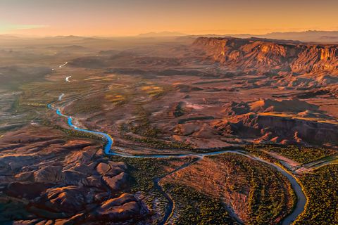 Landscape, Geological phenomenon, Geology, Evening, Aerial photography, Formation, Dusk, Plateau, Fault, Valley, 