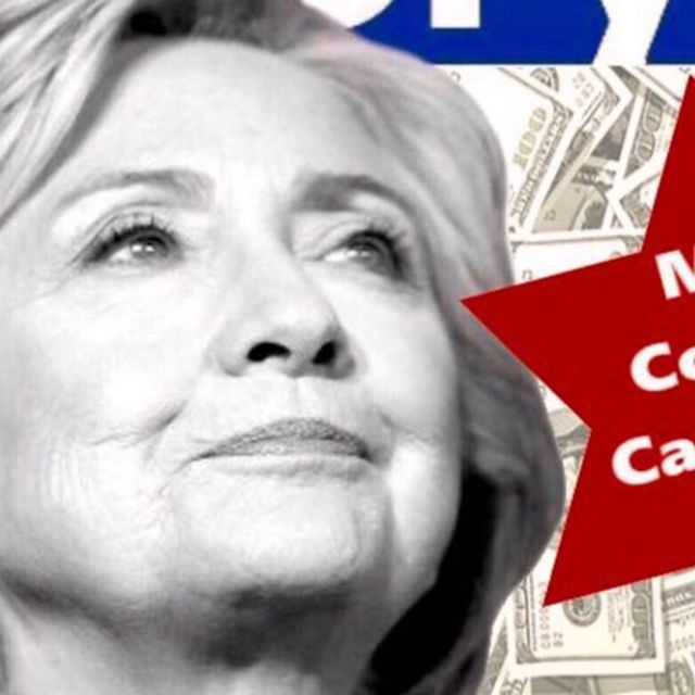 an image of Hillary Clinton with the words "most corrupt candidate ever!" written on a star of david