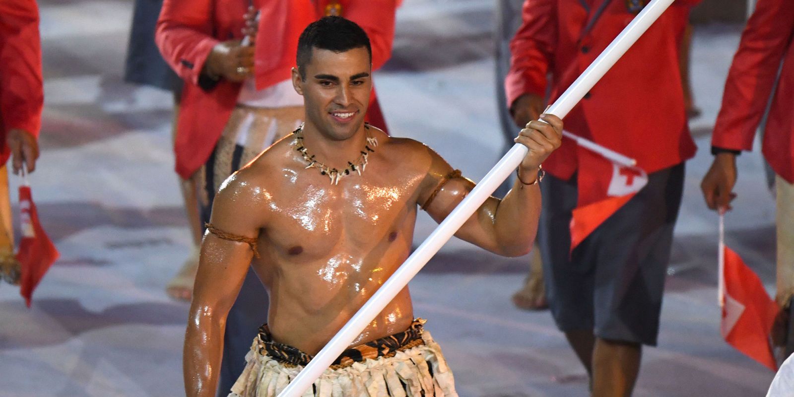 The Breakout Star Of The Olympics Is Tonga S Flag Bearer   Landscape 1470502881 Gettyimages 586325464 