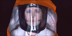 Forehead, Headgear, Personal protective equipment, Orange, Space, Fictional character, Costume, Animation, Hood, 