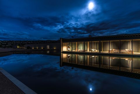 Night, Reflection, Astronomical object, Facade, Moonlight, Midnight, Celestial event, Space, Full moon, Moon, 