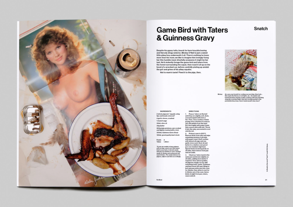 Recipe, Advertising, Abdomen, Publication, Chest, Paper, Flesh, Barechested, Paper product, Cooking, 