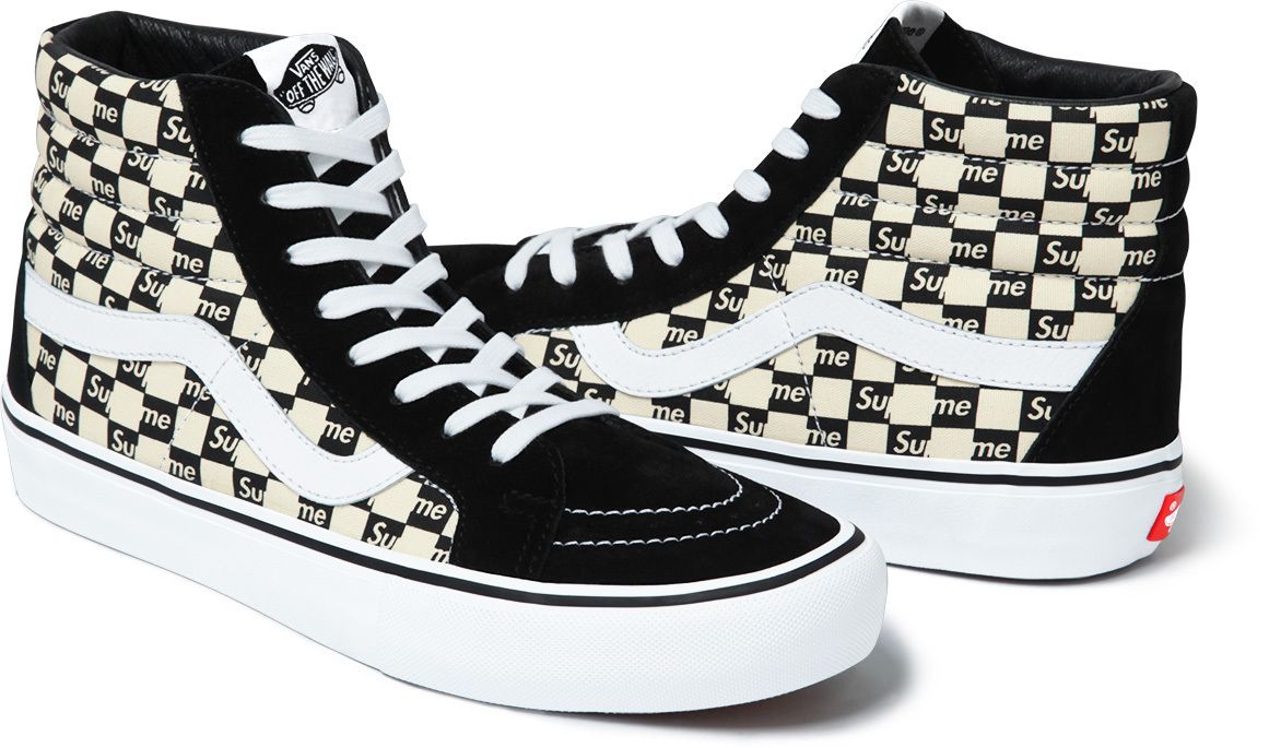 Black supreme 2024 checkered vans