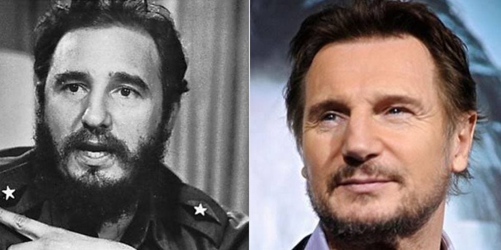 The Internet Won't Stop Comparing Liam Neeson and Fidel Castro