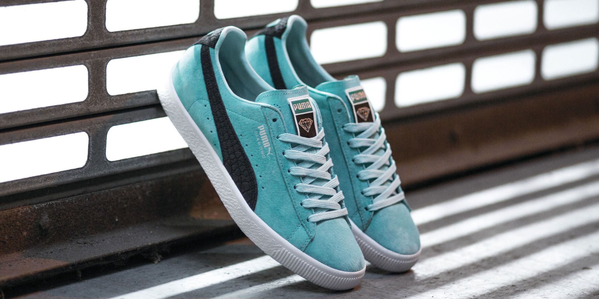 Puma suede cheap blue green