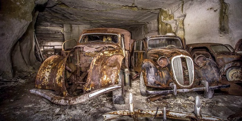 Urban Explorers Discovered a Fleet of Abandoned WWII-Era Cars in France