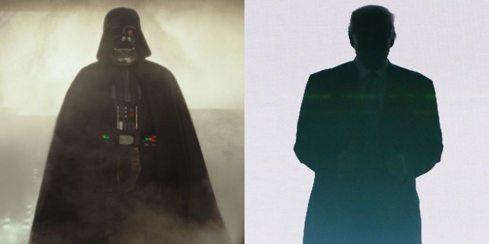 Sleeve, Standing, Fictional character, Costume, Cloak, Shadow, Silhouette, Supervillain, Mantle, Darth vader, 