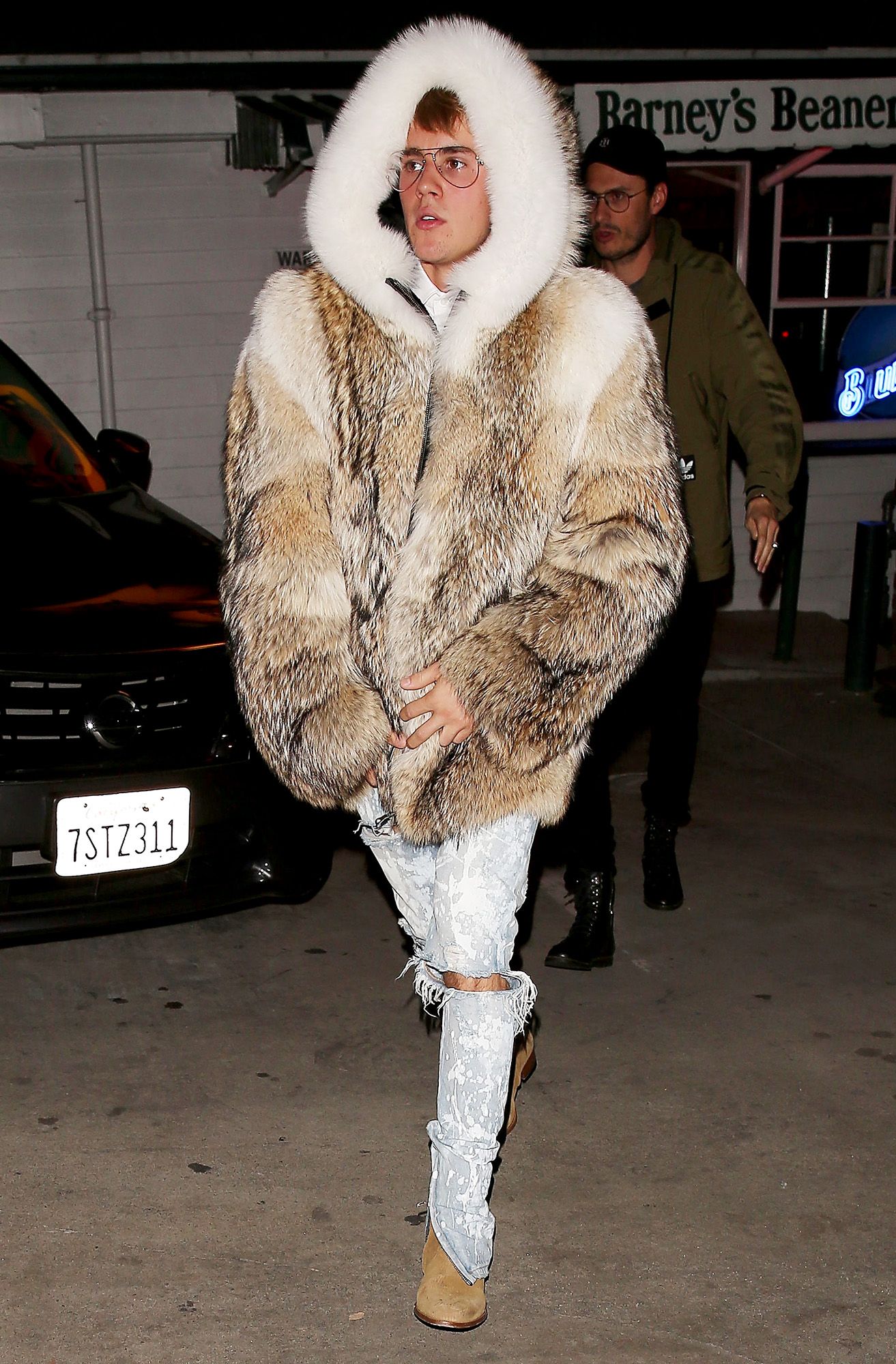 justin bieber fur coat