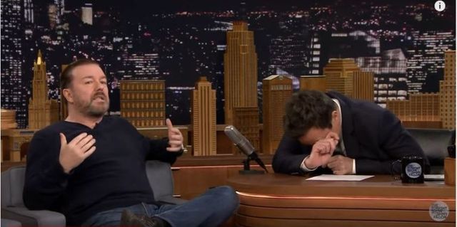 Ricky Gervais Talks About His Weight Gain on Jimmy Fallon