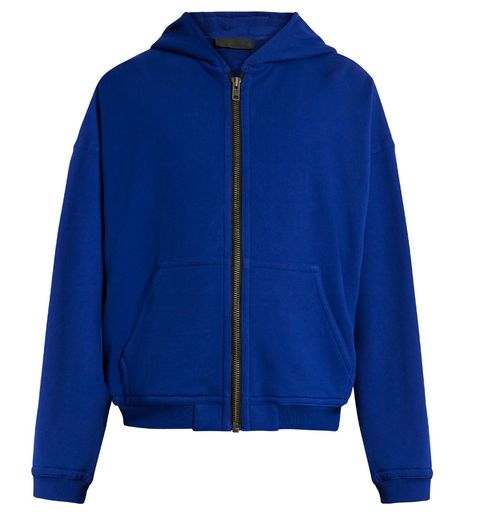 Clothing, Blue, Sleeve, Jacket, Textile, Outerwear, White, Electric blue, Collar, Cobalt blue, 