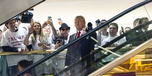 Donald Trump on escalator