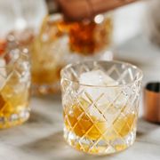 Drink, Old fashioned glass, Food, Old fashioned, Alcohol, Ingredient, Distilled beverage, Whisky, Glass, Beer cocktail, 