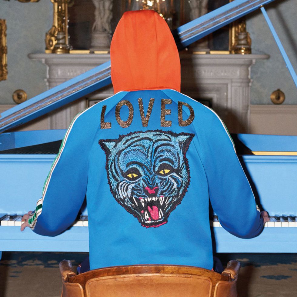 Gucci blue 2024 jacket tiger