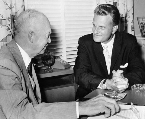 Rev. Dr. Billy Graham with  President Dwight D. Eisenhower in a personal chat on Sept. 8, 1961.