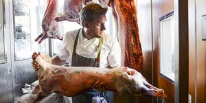 Butcher, Lechona, Lechon, Flesh, Suckling pig, Pig roast, Meat, Horse meat, 
