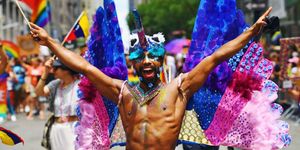 People, Event, Chest, Barechested, Headgear, Muscle, Trunk, Parade, Celebrating, Abdomen, 