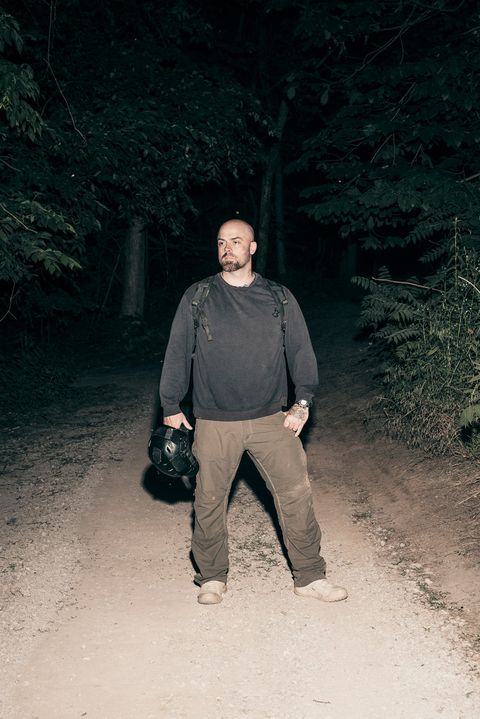 Standing, Photography, Tree, Flash photography, Stock photography, Darkness, Night, Forest, 