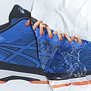 Footwear, Shoe, White, Orange, Blue, Running shoe, Outdoor shoe, Athletic shoe, Sneakers, Walking shoe, 