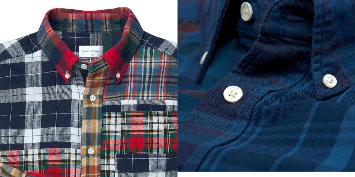 Blue, Plaid, Product, Dress shirt, Collar, Tartan, Sleeve, Pattern, Red, Textile, 
