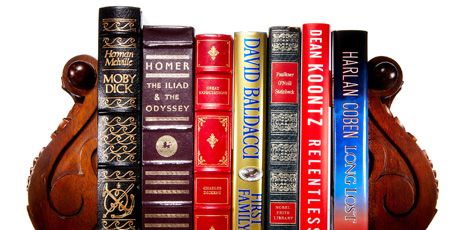 book shelf of popular literature