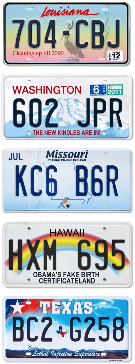 Joke License Plates Funny State Slogans For 2011