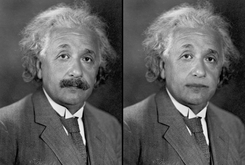Einstein with alternate facial hair