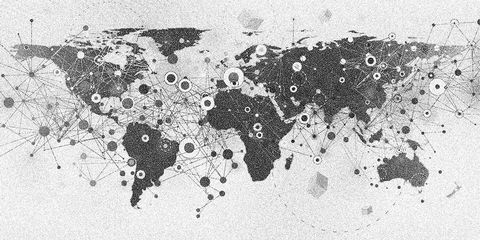 Black, World, Map, Black-and-white, Ink, 