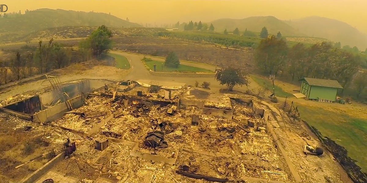 Carlton Washington Fire Drone Video