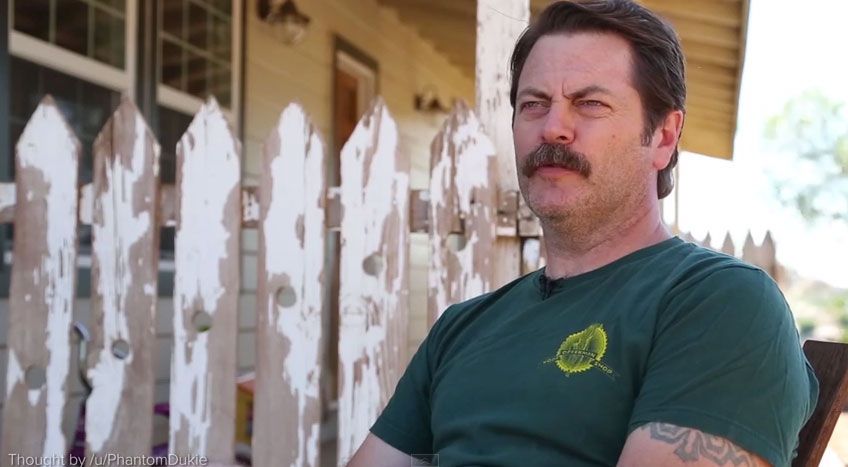 Watch Nick Offerman Make Shower Thoughts Profound