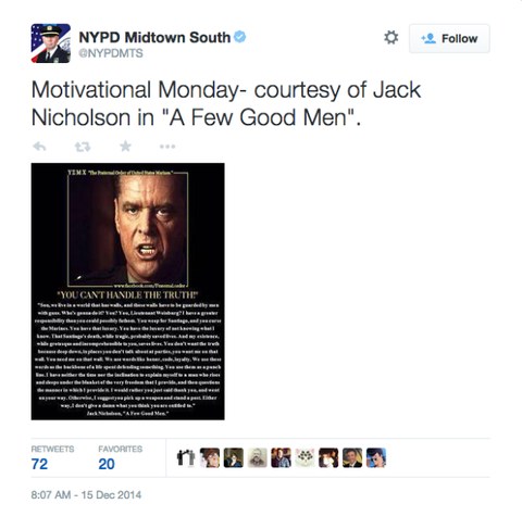 Few Good Men Quotes Classy NYPD Tweets Jack Nicholson Quote From 'A Few Good Men' NYPD Few Good Men Quotes Classy NYPD Tweets Jack Nicholson Quote From 'A Few Good Men' NYPD