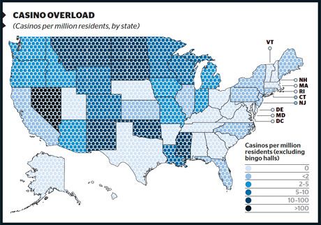 Smoke free casinos by state map