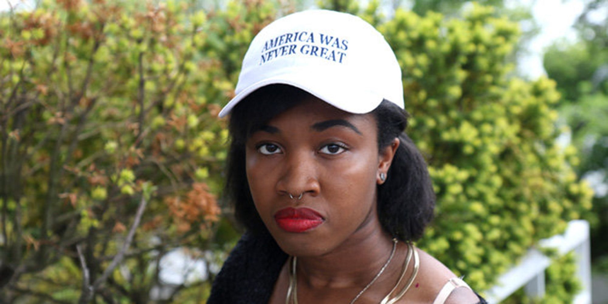 Woman who wears 'America Was Never Great' hat receives death threats, The  Independent