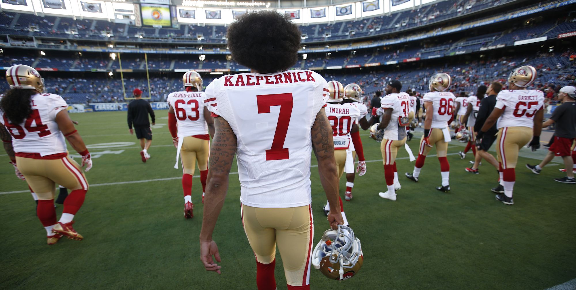 Colin Kaepernick's 49ers jersey sales spike after national anthem protest