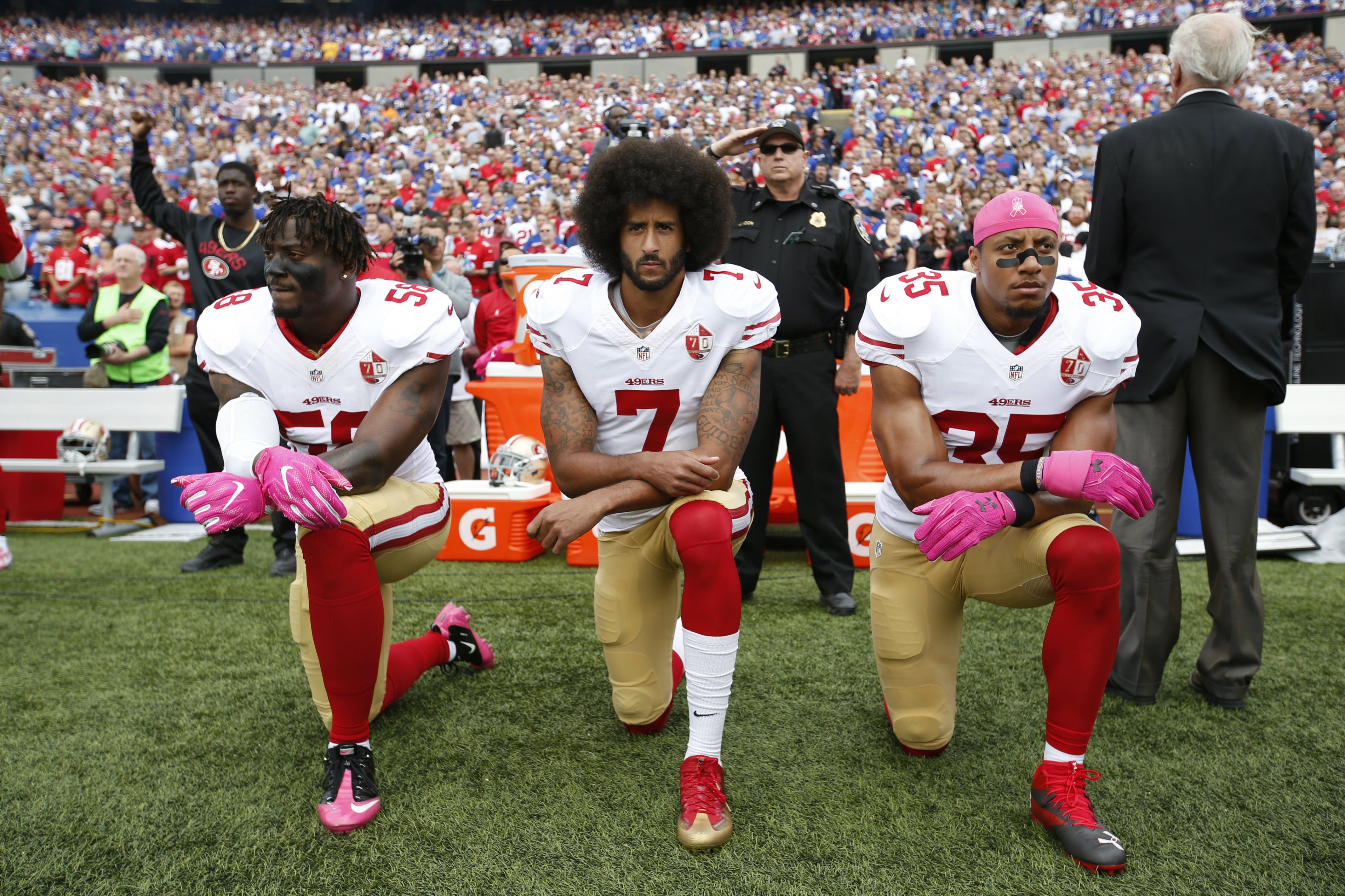 49ers Quarterback Sits Out National Anthem To Protest Oppression
