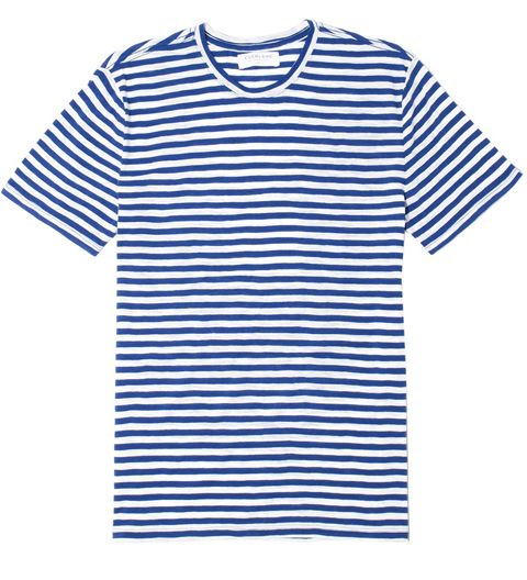 Saint Laurent Blue And Dark Blue Striped T-shirt
