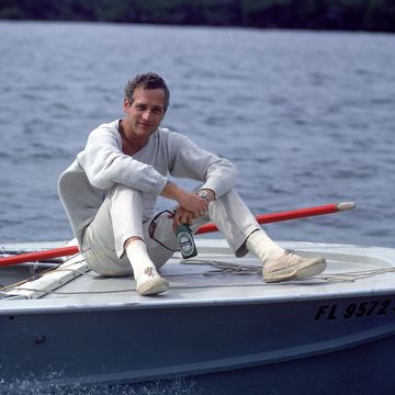 Paul Newman on a boat