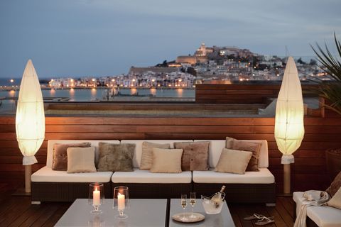 Ibiza Gran Hotel, terrace view of the old town