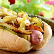 Food, Hot dog bun, Hot dog, Finger food, Ingredient, Baked goods, Sausage bun, Dish, Fast food, Breakfast, 