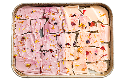 Pretty White Chocolate Bark for Mother's Day - Mother's Day Recipes