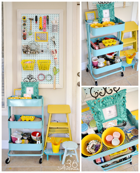 Blue and Yellow Pegboard