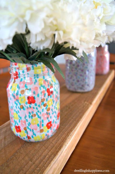 Mod Podge Crafts Mod Podge DIY Ideas   Gallery 1430336567 Spring Mason Jars De 