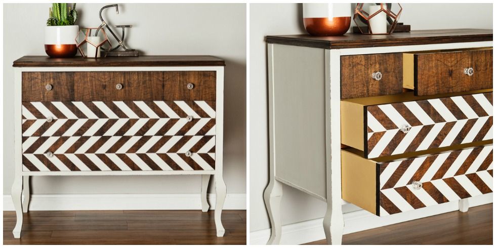 Herringbone Dresser Makeover Painted Furniture Ideas