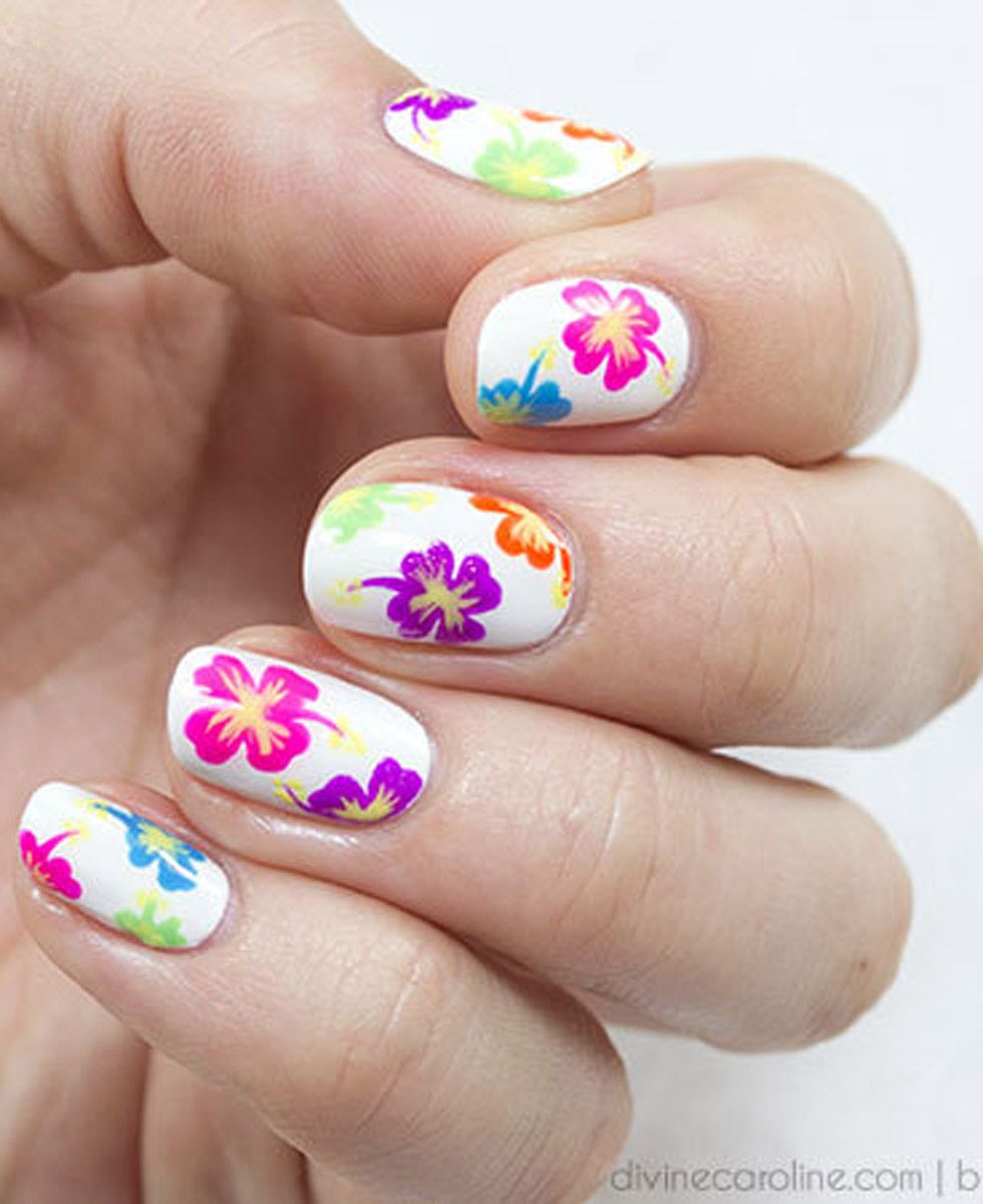 Nice, Simple, Flower Nail Designs Make for the Ideal Girly Result.