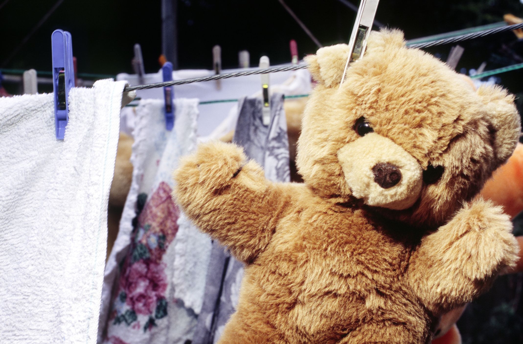 washing stuffed animals in a pillowcase